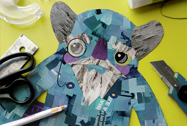Gustav Collage Papercut Monster